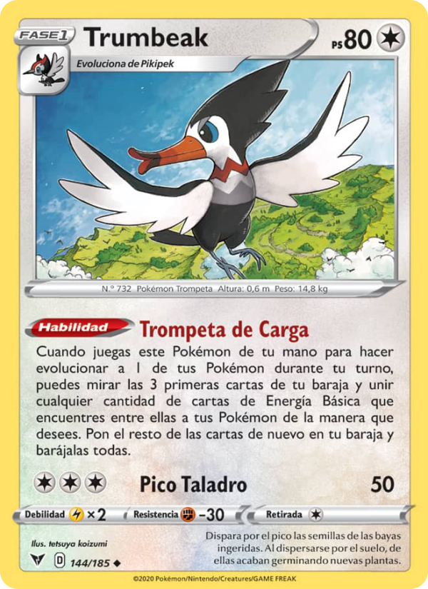 Trumbeak 144 — Vivid Voltage (Spanish Pokémon TCG card)