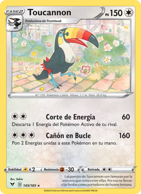 Toucannon 145 — Vivid Voltage (Spanish Pokémon TCG card)