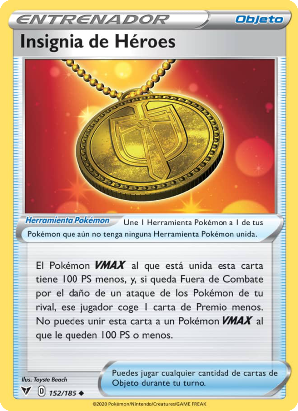 Insignia de Héroes 152 — Vivid Voltage (Spanish Pokémon TCG card)
