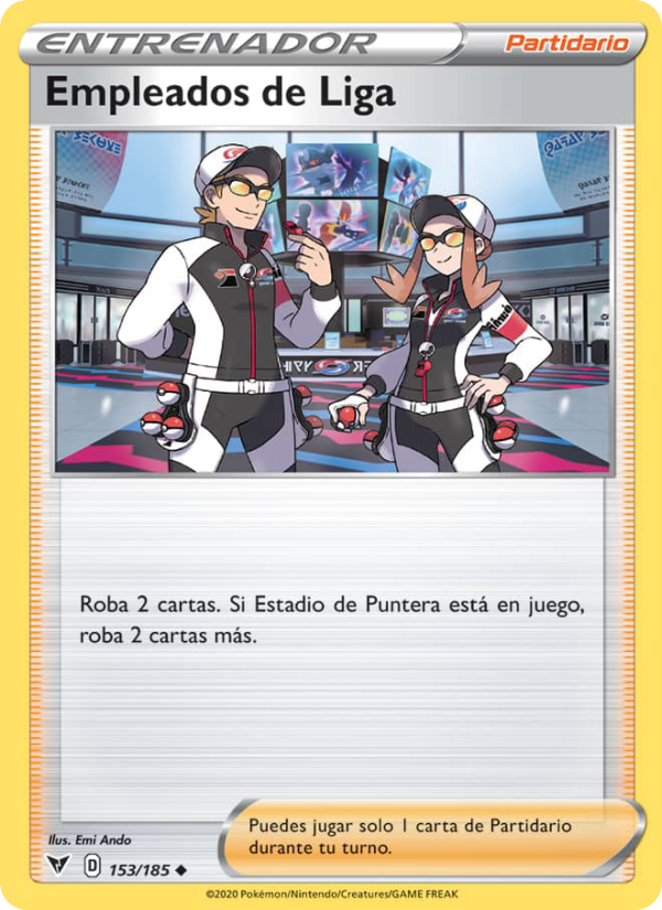Empleados de Liga 153 — Vivid Voltage (Spanish Pokémon TCG card)