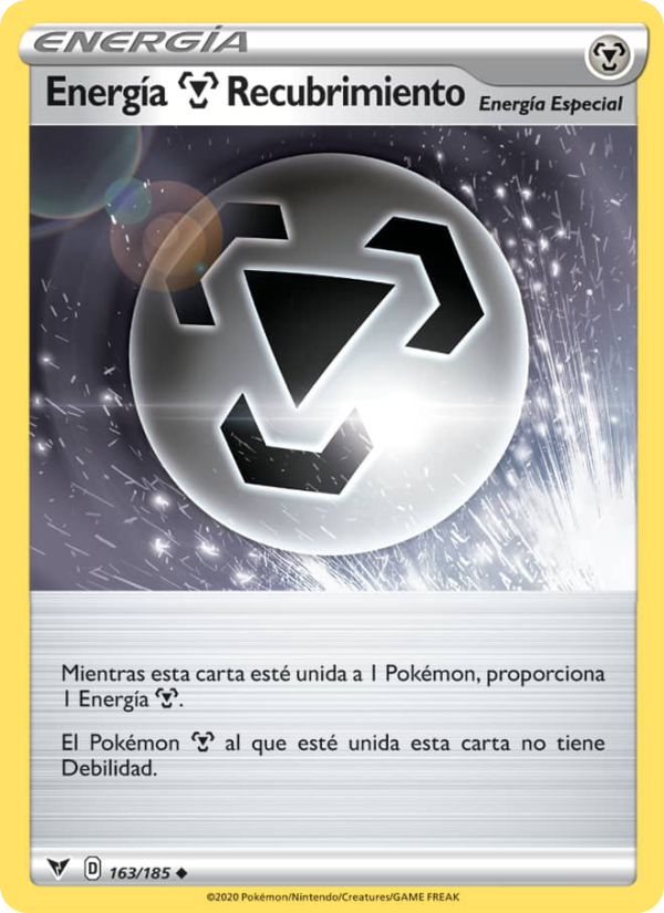 Energía Metal Recubrimiento 163 — Vivid Voltage (Spanish Pokémon TCG card)