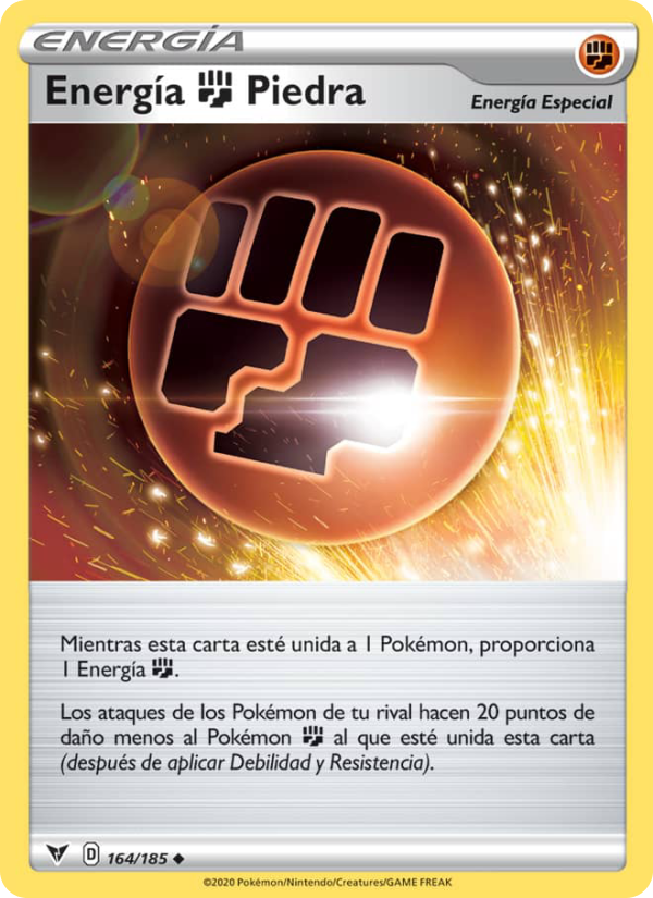 Energía Fighting Piedra 164 — Vivid Voltage (Spanish Pokémon TCG card)