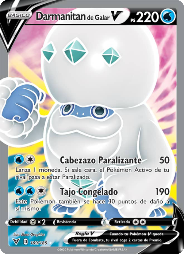 Darmanitan de Galar V 169 — Vivid Voltage (Spanish Pokémon TCG card)