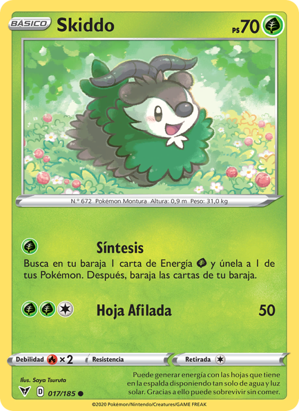 Skiddo 17 — Vivid Voltage (Spanish Pokémon TCG card)