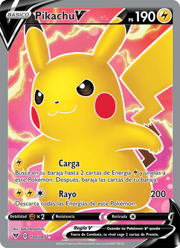 Pikachu V 170 — Vivid Voltage (Spanish Pokémon TCG card)