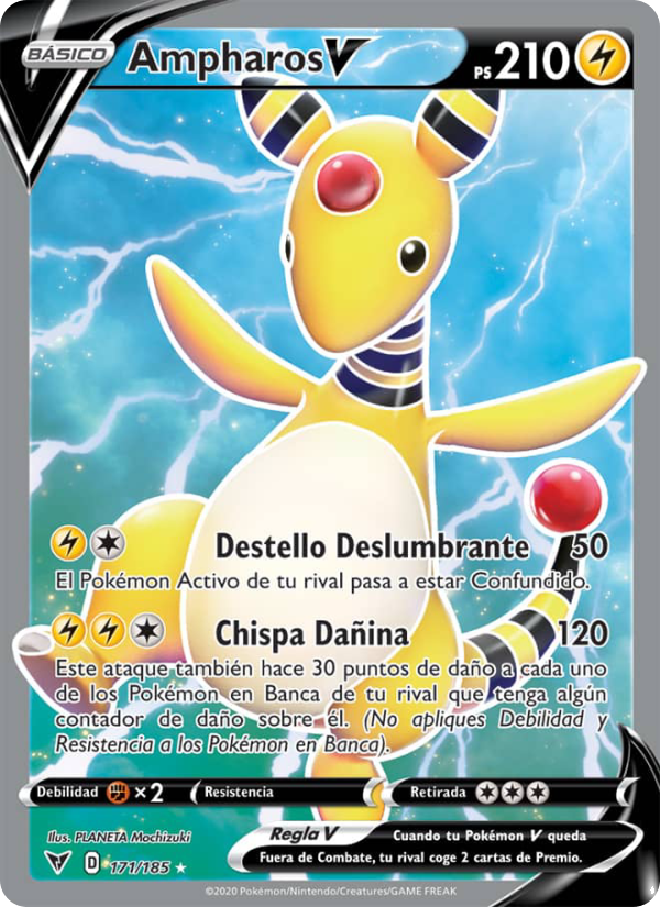 Ampharos V 171 — Vivid Voltage (Spanish Pokémon TCG card)