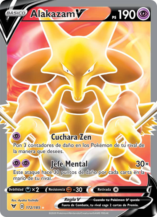 Alakazam V 172 — Vivid Voltage (Spanish Pokémon TCG card)