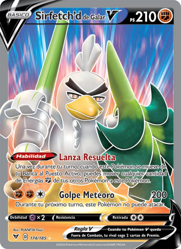 Sirfetch'd de Galar V 174 — Vivid Voltage (Spanish Pokémon TCG card)