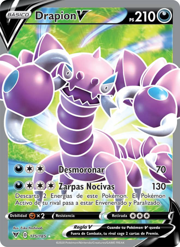 Drapion V 175 — Vivid Voltage (Spanish Pokémon TCG card)