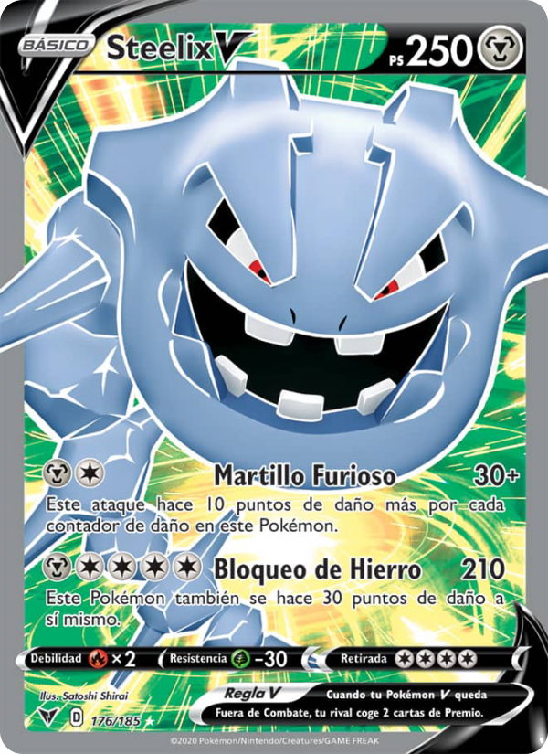 Steelix V 176 — Vivid Voltage (Spanish Pokémon TCG card)