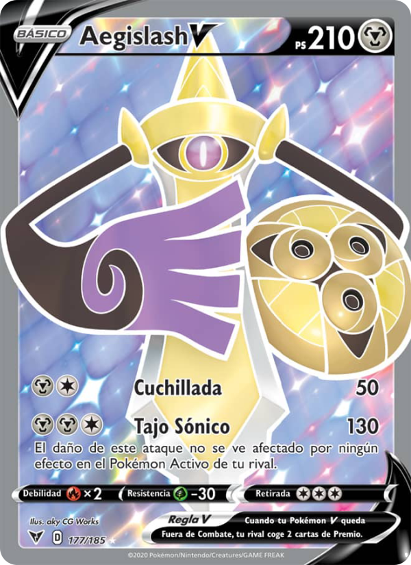 Aegislash V 177 — Vivid Voltage (Spanish Pokémon TCG card)
