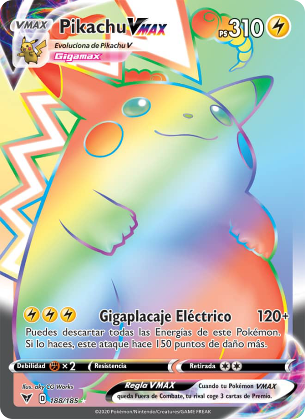 Pikachu VMAX 188 — Vivid Voltage (Spanish Pokémon TCG card)