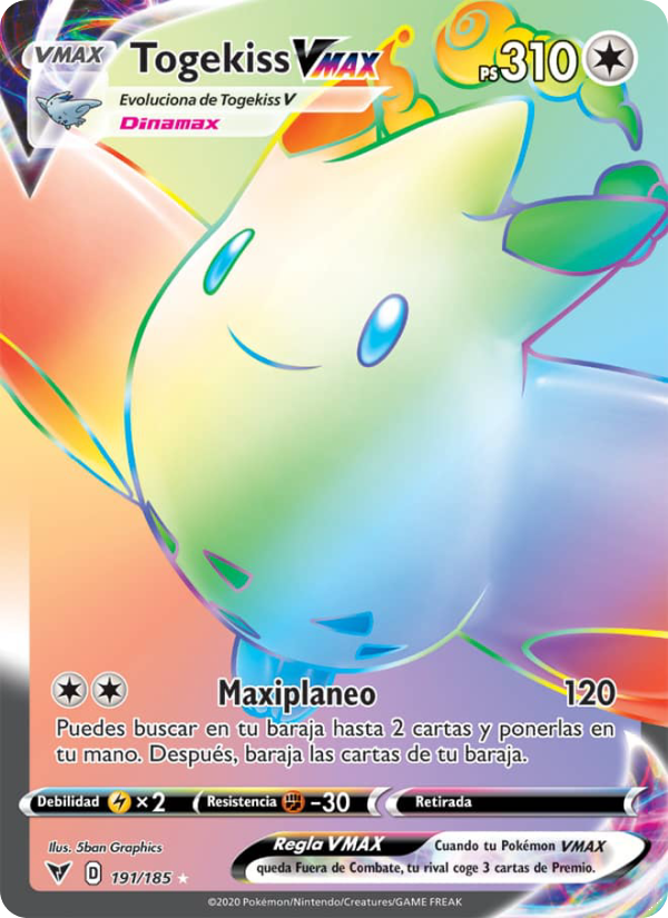 Togekiss VMAX 191 — Vivid Voltage (Spanish Pokémon TCG card)