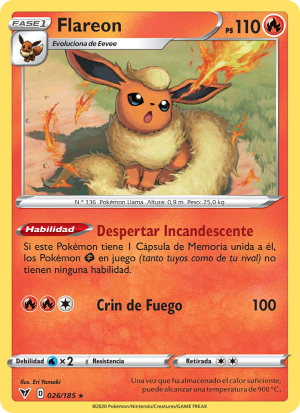 Flareon 26 — Vivid Voltage (Spanish Pokémon TCG card)