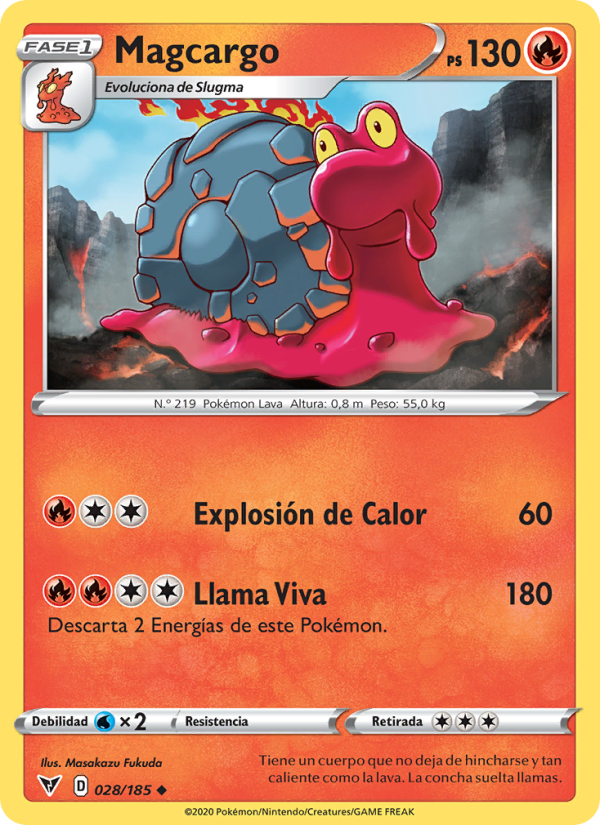 Magcargo 28 — Vivid Voltage (Spanish Pokémon TCG card)