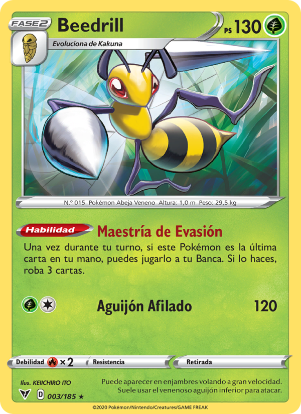 Beedrill 3 — Vivid Voltage (Spanish Pokémon TCG card)