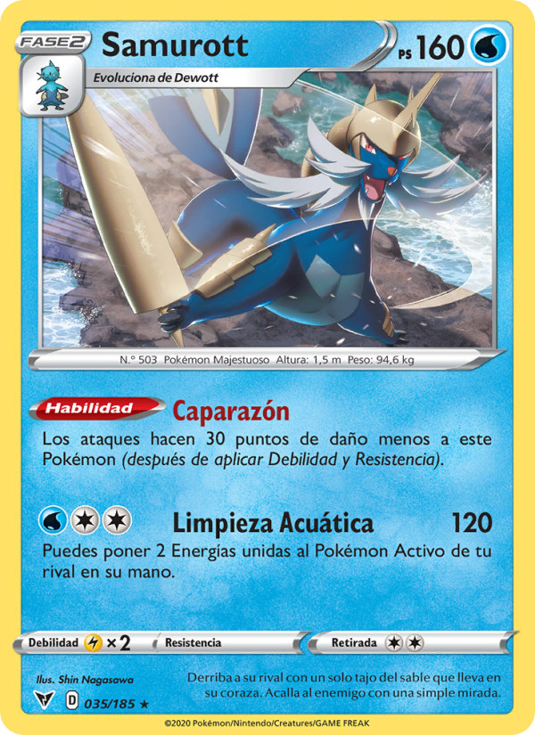 Samurott 35 — Vivid Voltage (Spanish Pokémon TCG card)