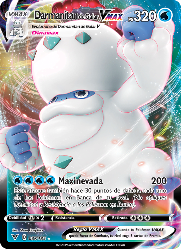 Darmanitan de Galar VMAX 37 — Vivid Voltage (Spanish Pokémon TCG card)
