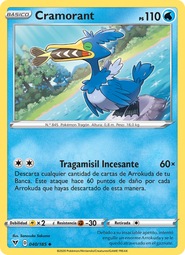 Cramorant 40 — Vivid Voltage (Spanish Pokémon TCG card)