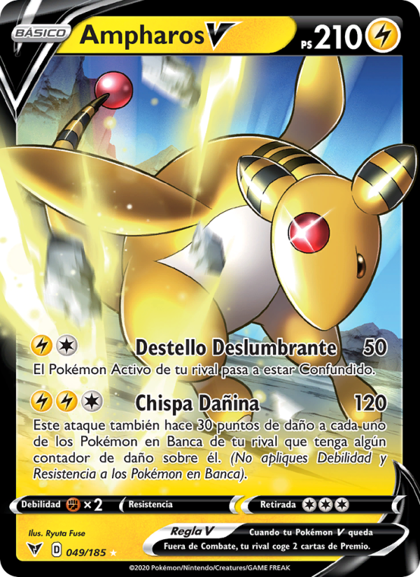 Ampharos V 49 — Vivid Voltage (Spanish Pokémon TCG card)