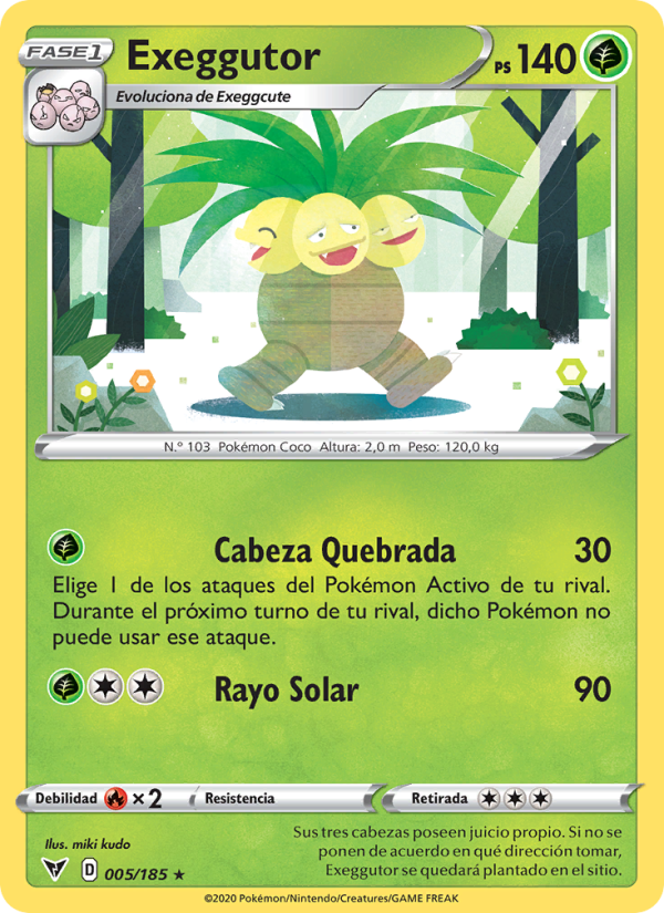 Exeggutor 5 — Vivid Voltage (Spanish Pokémon TCG card)