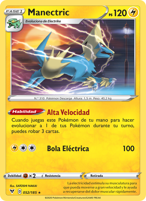 Manectric 52 — Vivid Voltage (Spanish Pokémon TCG card)