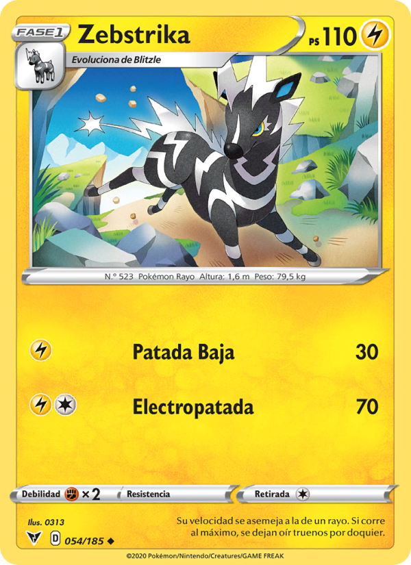 Zebstrika 54 — Vivid Voltage (Spanish Pokémon TCG card)