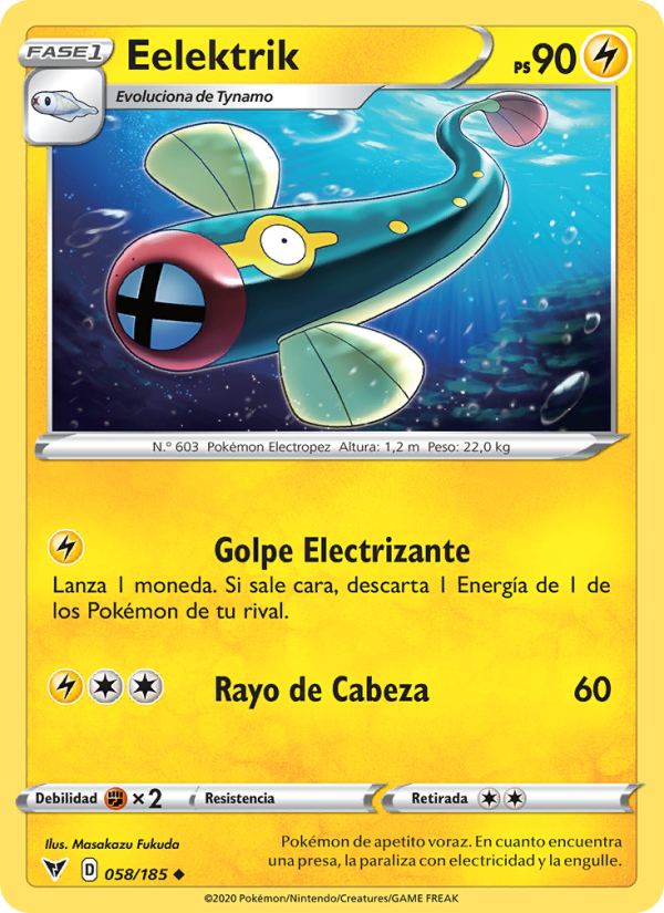 Eelektrik 58 — Vivid Voltage (Spanish Pokémon TCG card)