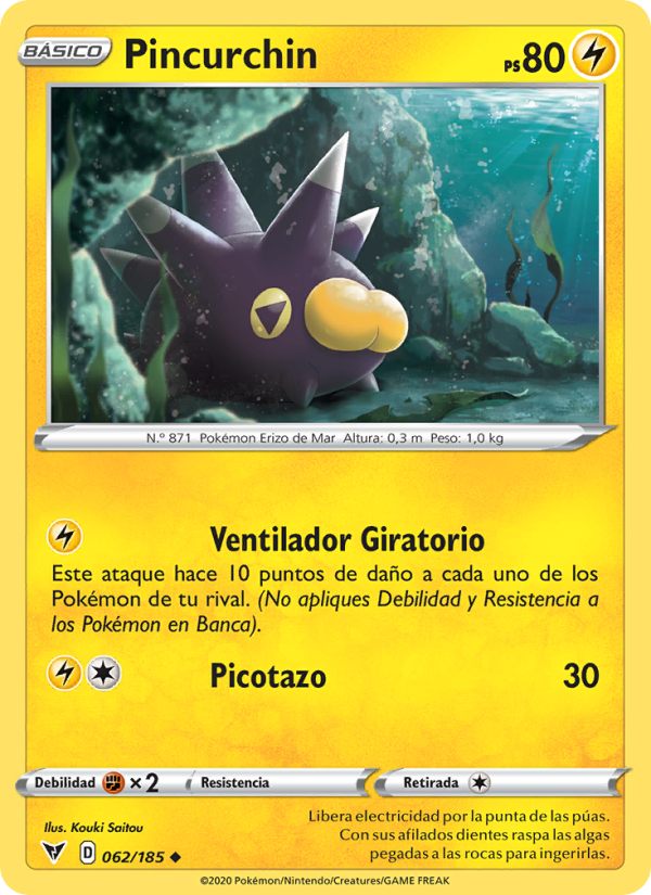 Pincurchin 62 — Vivid Voltage (Spanish Pokémon TCG card)