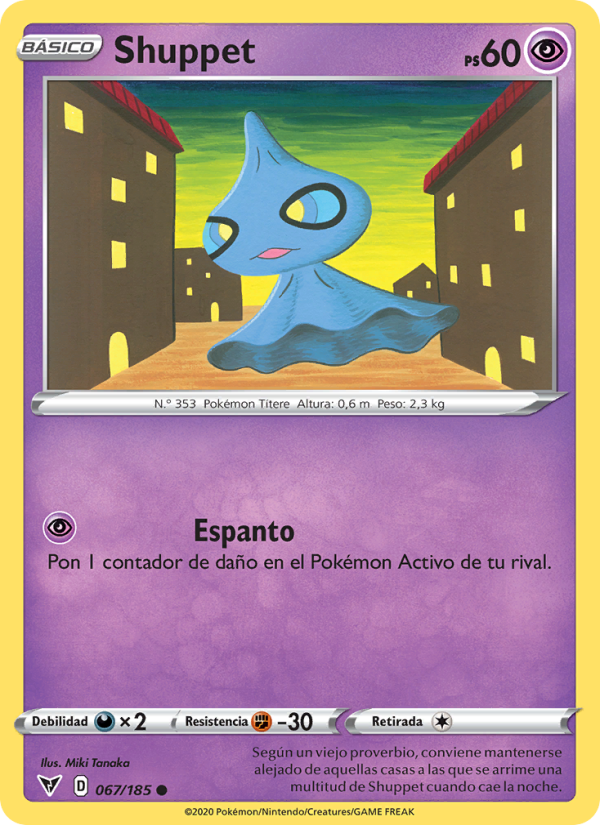 Shuppet 67 — Vivid Voltage (Spanish Pokémon TCG card)