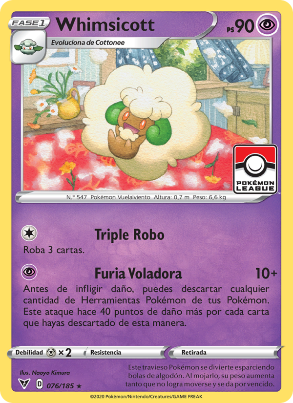 Whimsicott 76 — Vivid Voltage (Spanish Pokémon TCG card)
