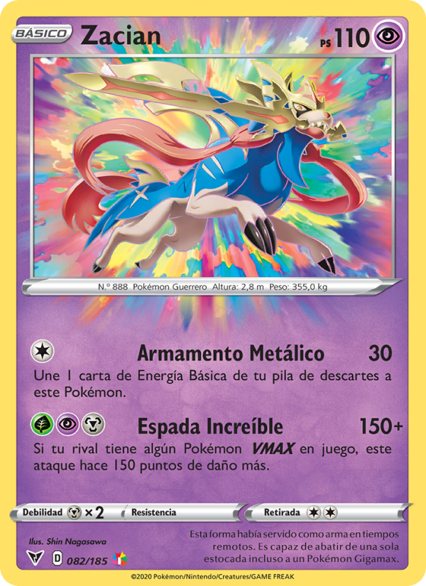 Zacian 82 — Vivid Voltage (Spanish Pokémon TCG card)