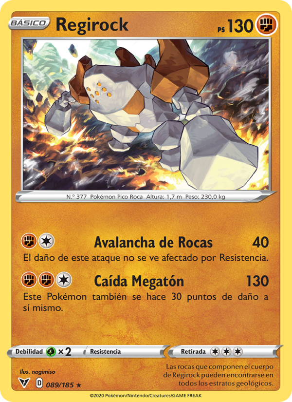Regirock 89 — Vivid Voltage (Spanish Pokémon TCG card)