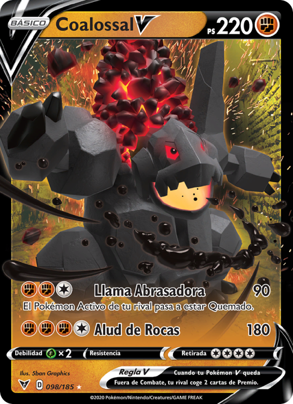 Coalossal V 98 — Vivid Voltage (Spanish Pokémon TCG card)