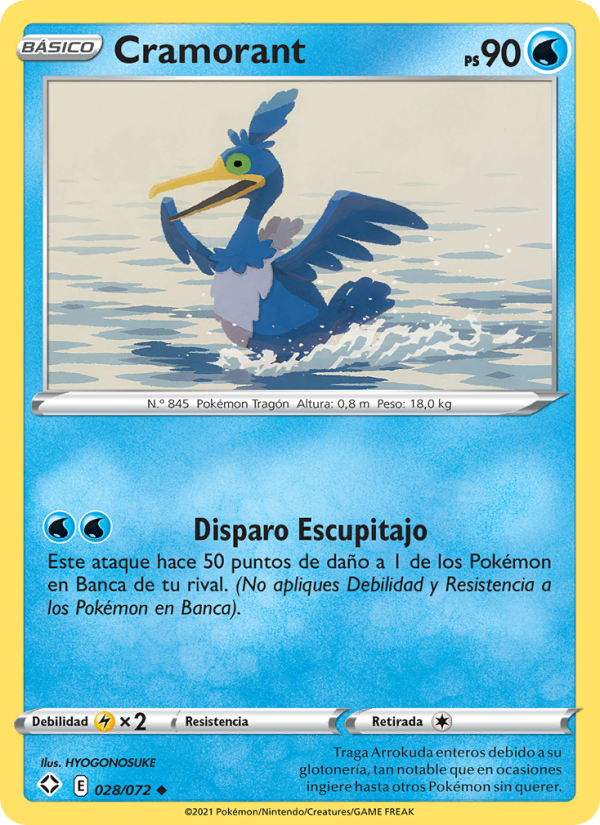 Cramorant 28 — Glänzendes Schicksal (Spanish Pokémon TCG card)