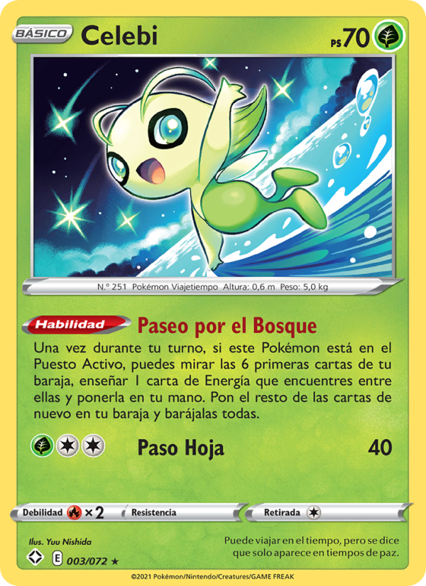 Celebi 3 — Glänzendes Schicksal (Spanish Pokémon TCG card)