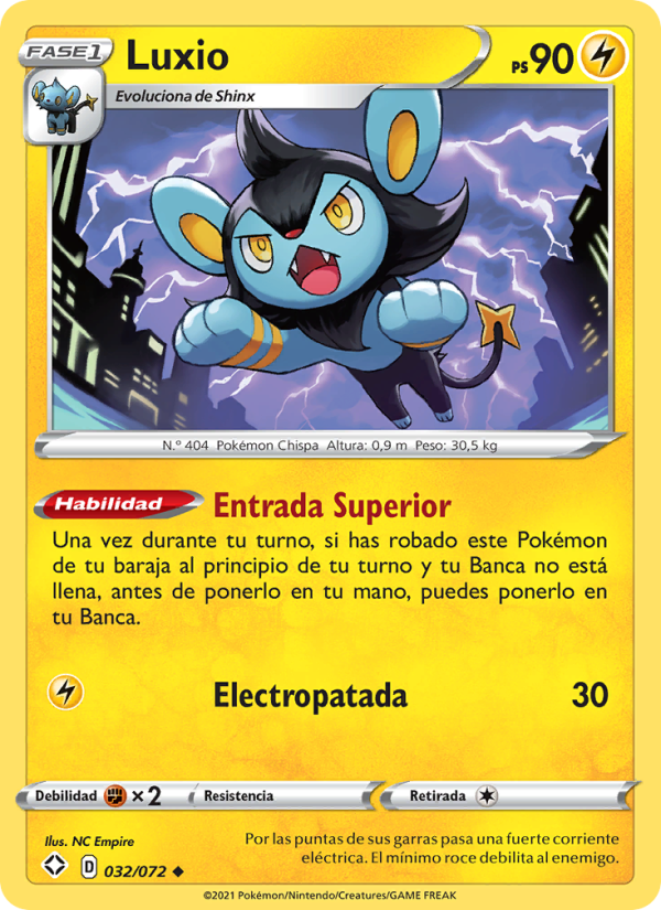 Luxio 32 — Glänzendes Schicksal (Spanish Pokémon TCG card)