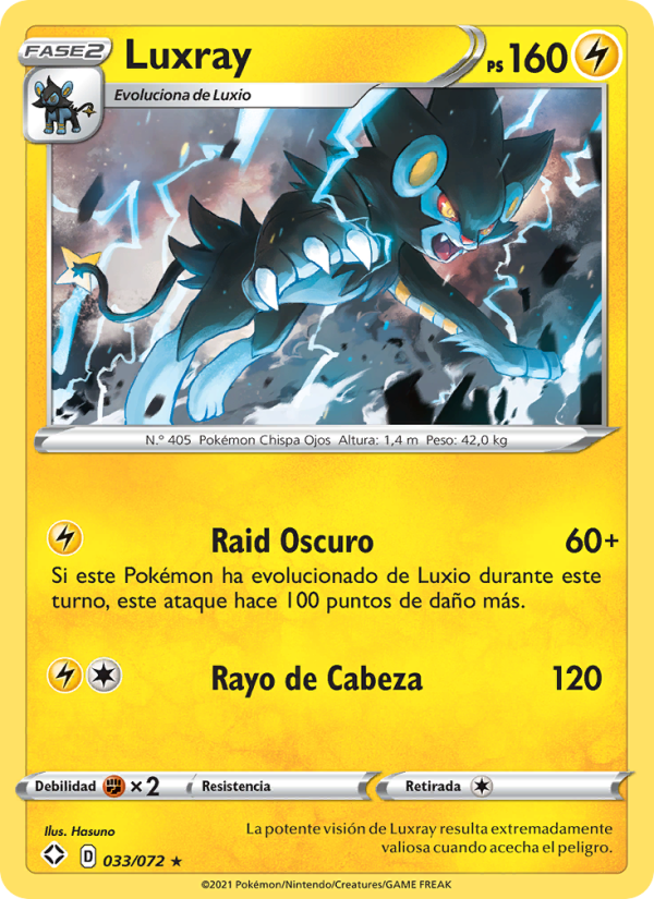 Luxray 33 — Glänzendes Schicksal (Spanish Pokémon TCG card)