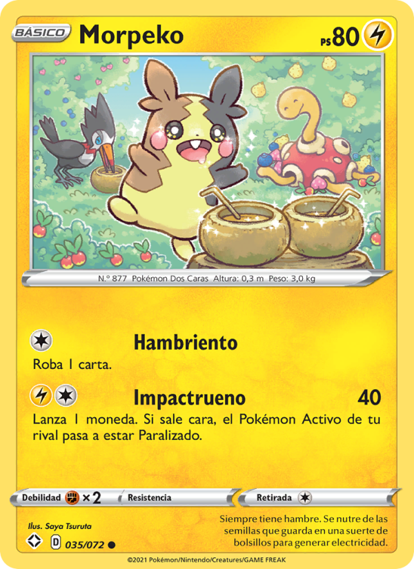Morpeko 35 — Glänzendes Schicksal (Spanish Pokémon TCG card)