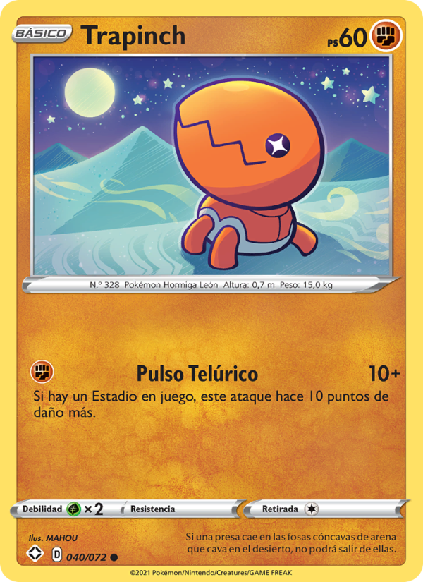 Trapinch 40 — Glänzendes Schicksal (Spanish Pokémon TCG card)