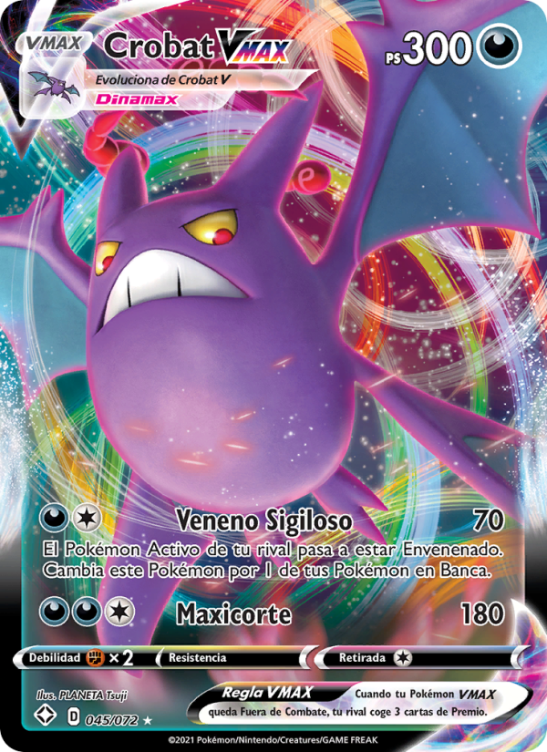 Crobat VMAX 45 — Glänzendes Schicksal (Spanish Pokémon TCG card)