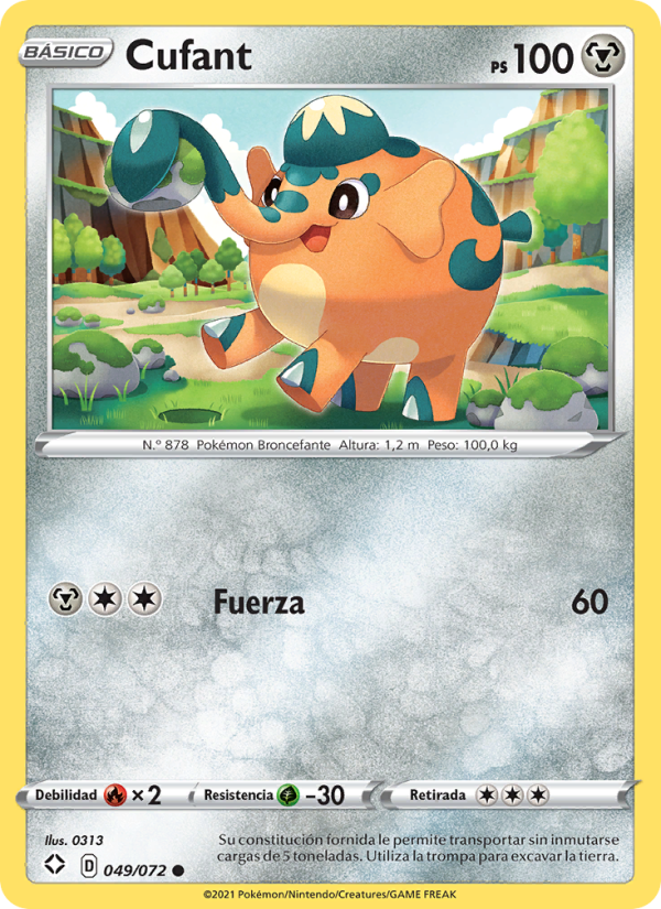 Cufant 49 — Glänzendes Schicksal (Spanish Pokémon TCG card)