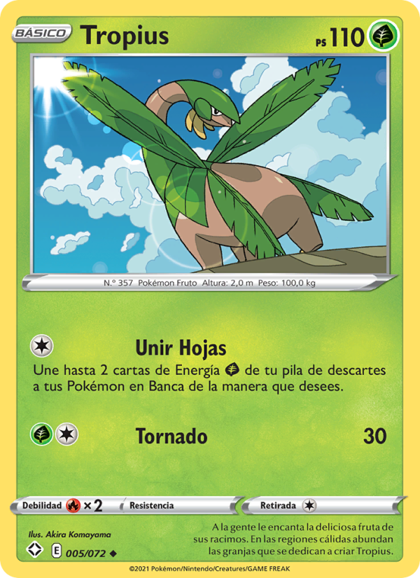 Tropius 5 — Glänzendes Schicksal (Spanish Pokémon TCG card)
