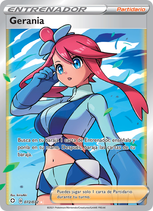 Gerania 72 — Glänzendes Schicksal (Spanish Pokémon TCG card)