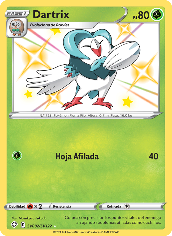 Dartrix SV002 — Glänzendes Schicksal (Spanish Pokémon TCG card)