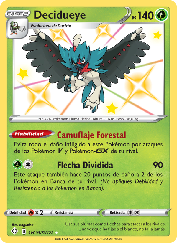 Decidueye SV003 — Glänzendes Schicksal (Spanish Pokémon TCG card)