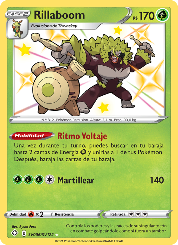 Rillaboom SV006 — Glänzendes Schicksal (Spanish Pokémon TCG card)