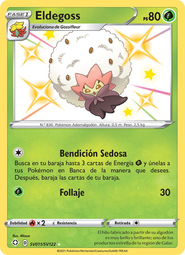 Eldegoss SV011 — Glänzendes Schicksal (Spanish Pokémon TCG card)