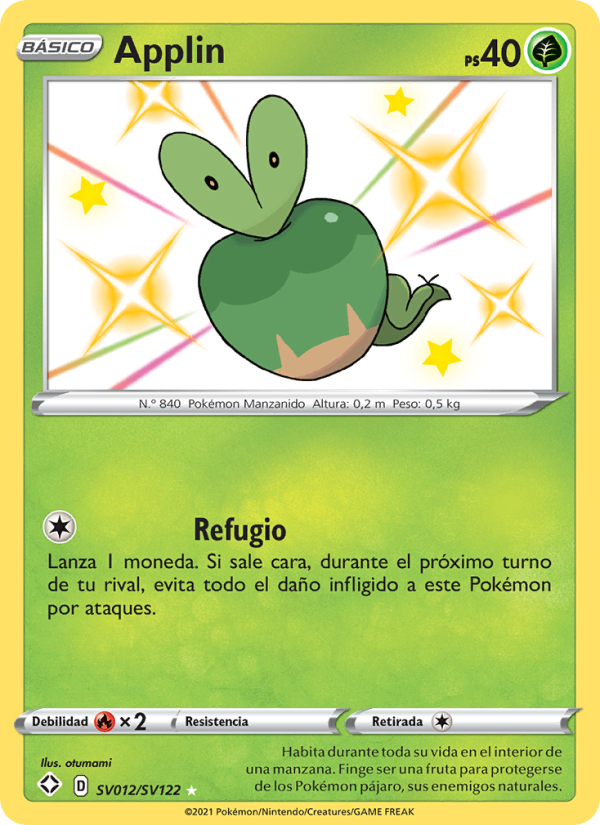 Applin SV012 — Glänzendes Schicksal (Spanish Pokémon TCG card)