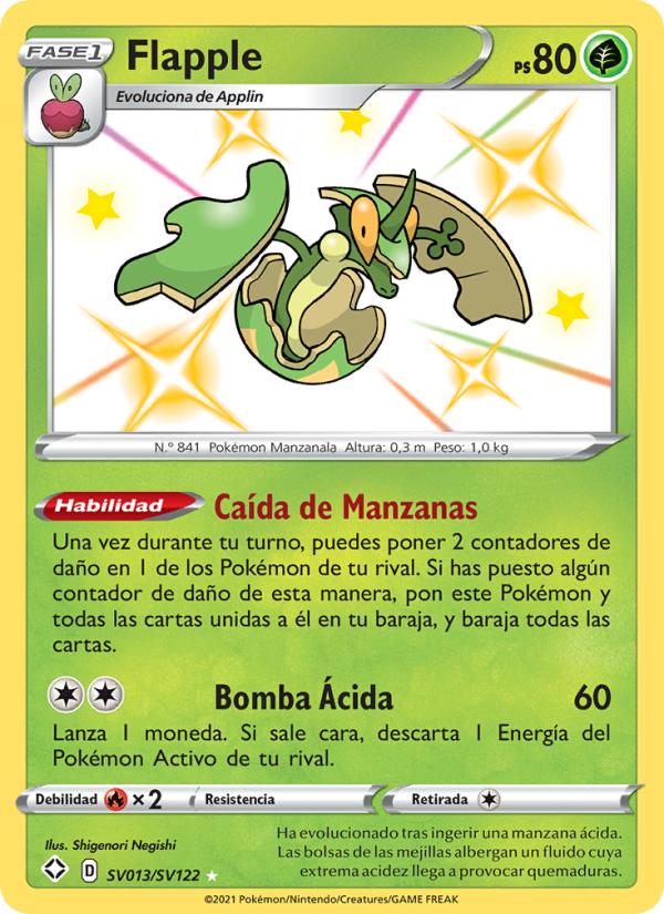 Flapple SV013 — Glänzendes Schicksal (Spanish Pokémon TCG card)